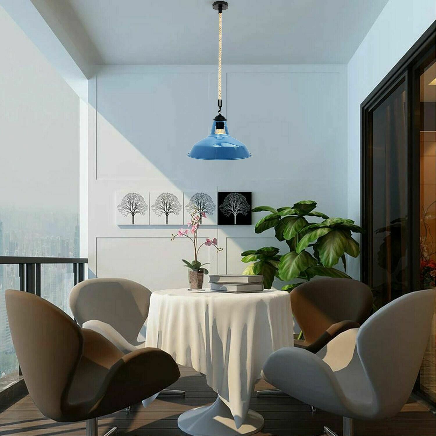 Industrial Hemp Rope Barn Slotted Pendant~1149