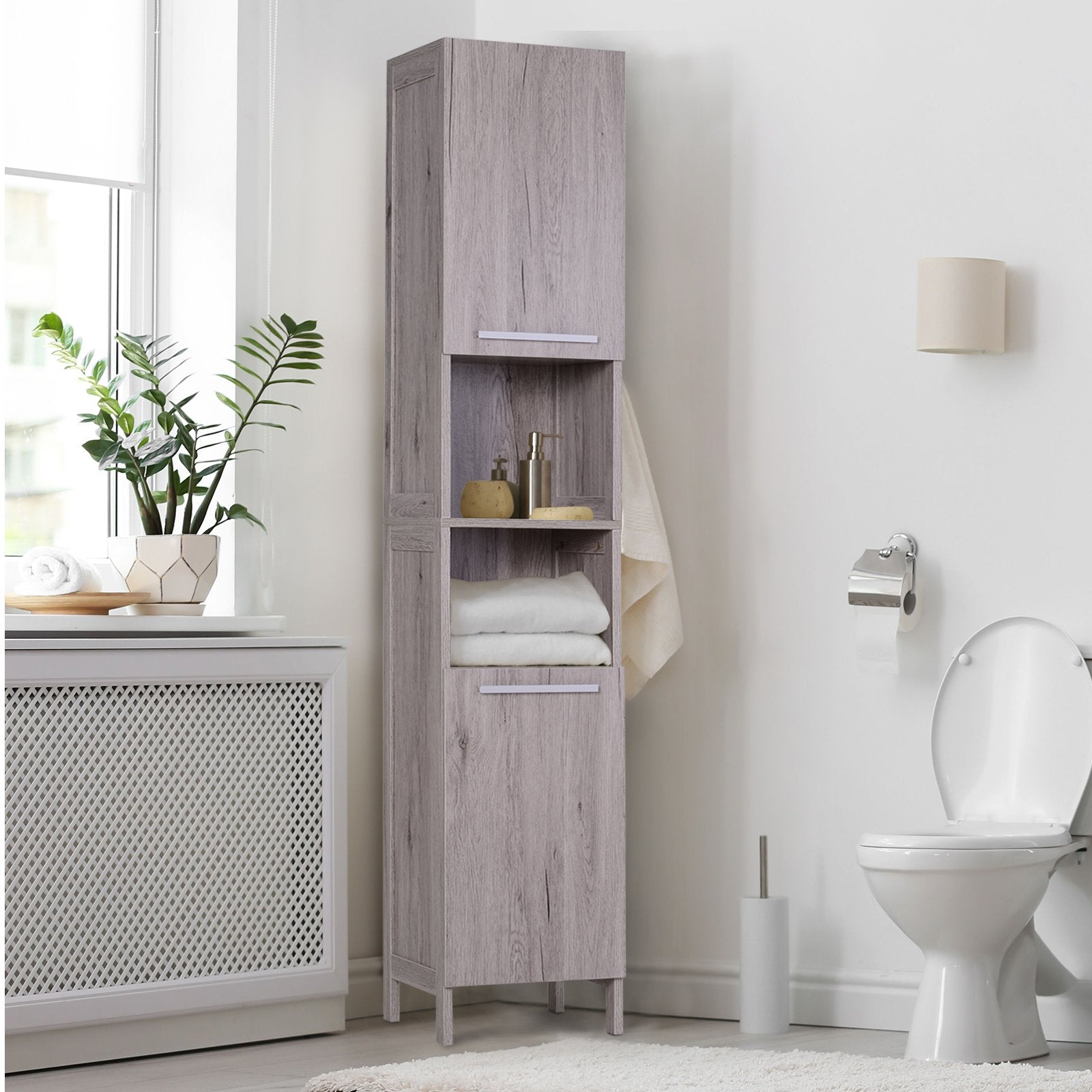 Kleankin 68'' Organizer Bathroom Tall Storage Cabinet Tall Tower