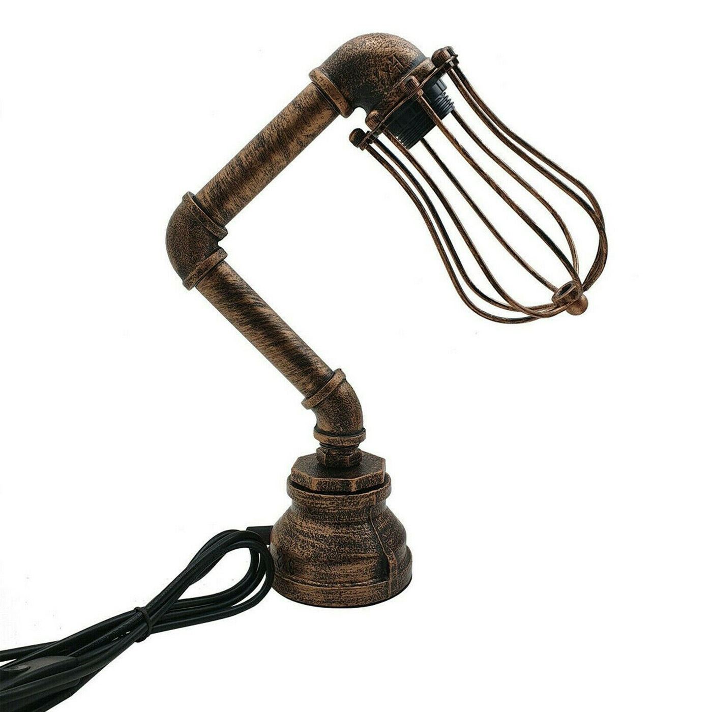 Retro Industrial Water Pipe Lighting Wall Plug-In Table Lamp Steampunk