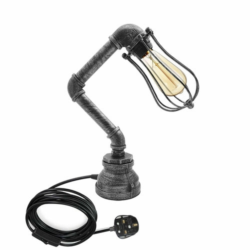 Retro Industrial Water Pipe Lighting Wall Plug-In Table Lamp Steampunk