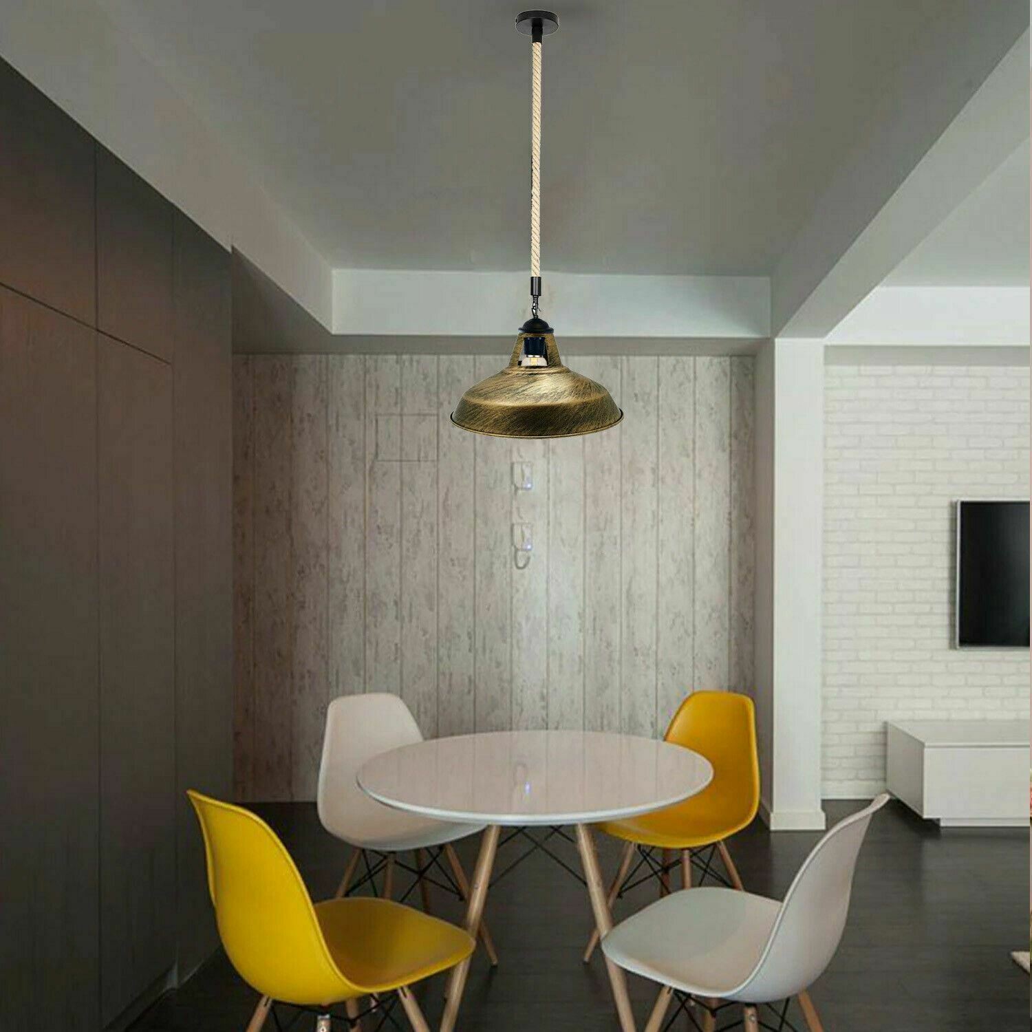 Industrial Hemp Rope Barn Slotted Pendant~1149