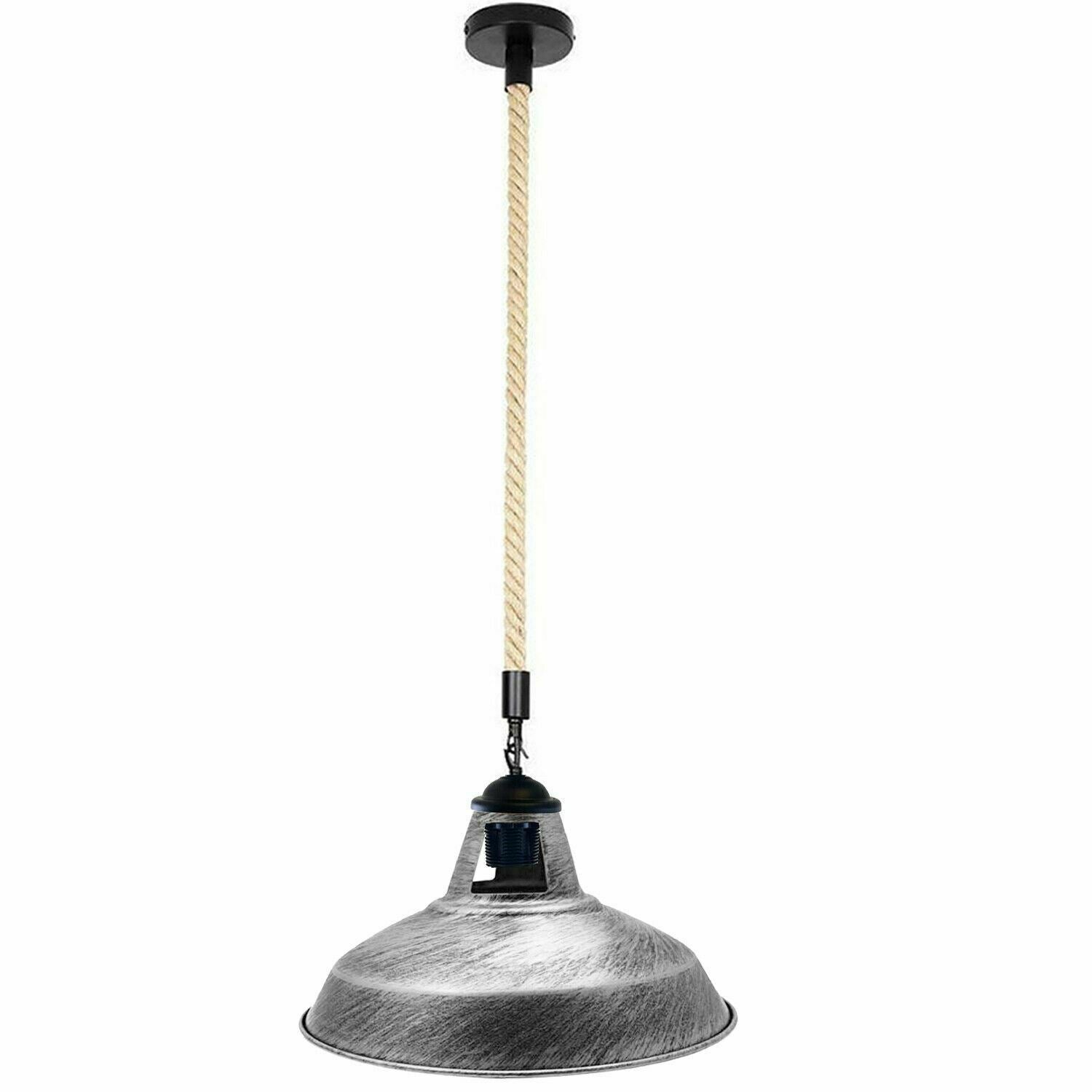 Industrial Hemp Rope Barn Slotted Pendant~1149