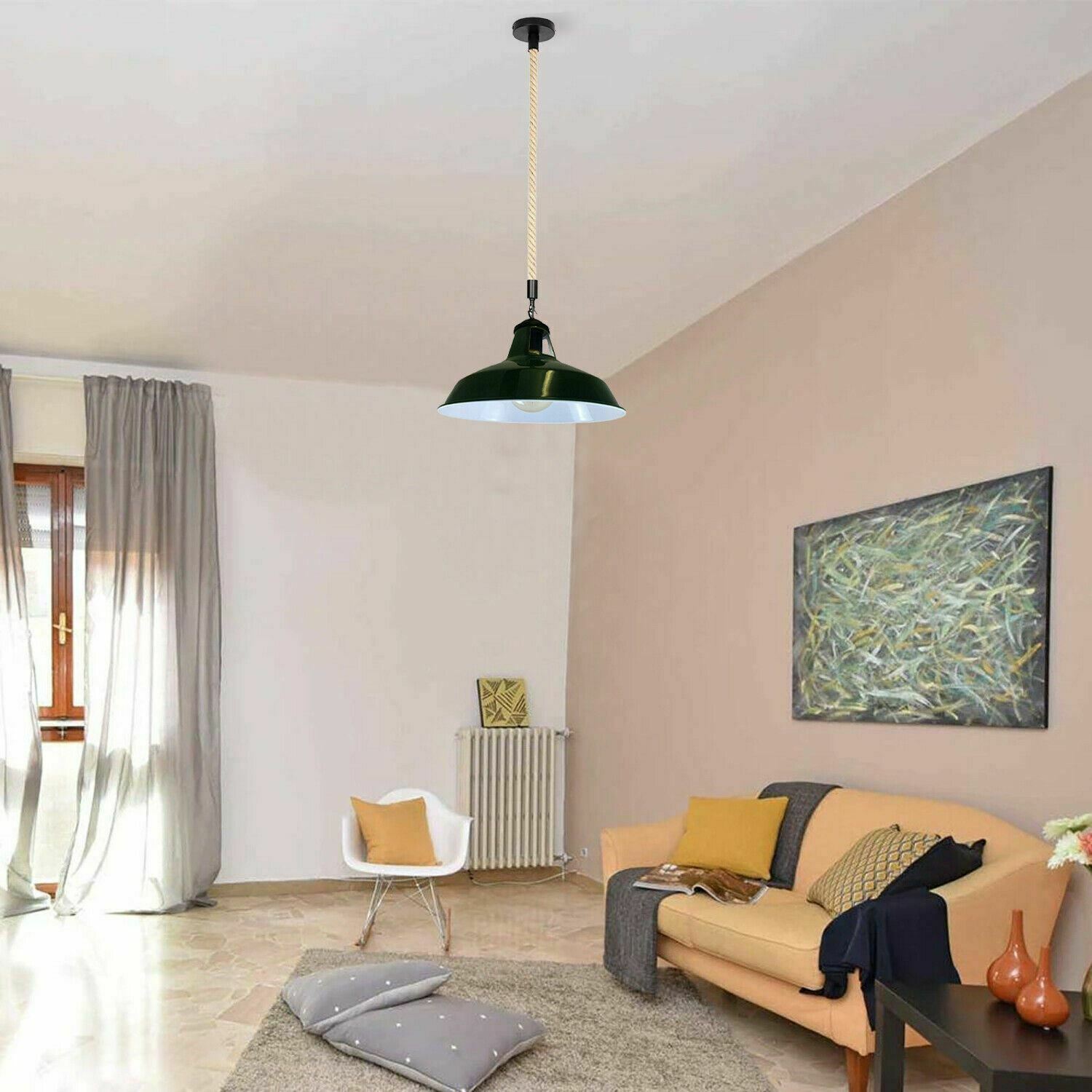 Industrial Hemp Rope Barn Slotted Pendant~1149